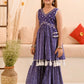Girls Bandhani Printed Pure Cotton Anarkali Kurta With Sharara