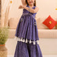 Girls Bandhani Printed Pure Cotton Anarkali Kurta With Sharara