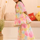 Girls Dyed Layered Gotta Patti Georgette Kurta with Sharara