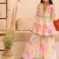 Girls Dyed Layered Gotta Patti Georgette Kurta with Sharara