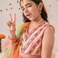 Girls Embellished Mirror Work Lehenga Choli With Dupatta