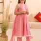Girls Ethnic Motifs Printed Pure Cotton Kurta With Trousers & With Dupatta