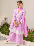 Girls Ethnic Motifs Printed Regular Pure Cotton Kurta with Palazzos & Dupatta