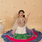 Girls Floral Embroidered Mirror Work Silk Lehenga With Choli And Dupatta