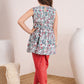 Girls Floral Printed A-Line Kurti with Dhoti Pants