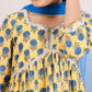 Girls Floral Printed Empire A-Line Pure Cotton Kurta with Trousers & Dupatta