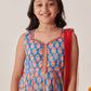 Girls Floral Printed Empire Gotta Patti Kurta with Palazzos & With Dupatta