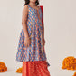 Girls Floral Printed Empire Gotta Patti Kurta with Palazzos & With Dupatta