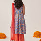 Girls Floral Printed Empire Gotta Patti Kurta with Palazzos & With Dupatta