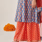 Girls Floral Printed Empire Gotta Patti Kurta with Palazzos & With Dupatta