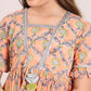 Girls Floral Printed Empire Kurti with Sharara & With Dupatta