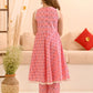 Girls Floral Printed Pure Cotton Kurta with Trousers & With Dupatta