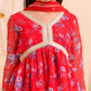 Girls Floral Printed Regular A-Line Kurta & Sharara With Dupatta