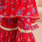 Girls Floral Printed Regular A-Line Kurta & Sharara With Dupatta