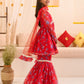 Girls Floral Printed Regular A-Line Kurta & Sharara With Dupatta