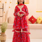 Girls Floral Printed Regular A-Line Kurta & Sharara With Dupatta