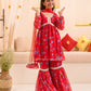 Girls Floral Printed Regular A-Line Kurta & Sharara With Dupatta