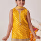Girls Floral Printed Regular Gotta Patti Kurta Sharara With Dupatta