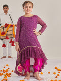Girls Floral Printed Regular Kurta with Dhoti Pants