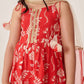 Girls Floral Printed Regular Kurti Sharara With Dupatta