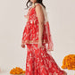 Girls Floral Printed Regular Kurti Sharara With Dupatta