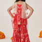 Girls Floral Printed Regular Kurti Sharara With Dupatta