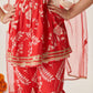 Girls Floral Printed Regular Kurti Sharara With Dupatta