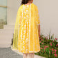 Girls Floral Printed Regular Pure Cotton Kurta with Trousers & Dupatta