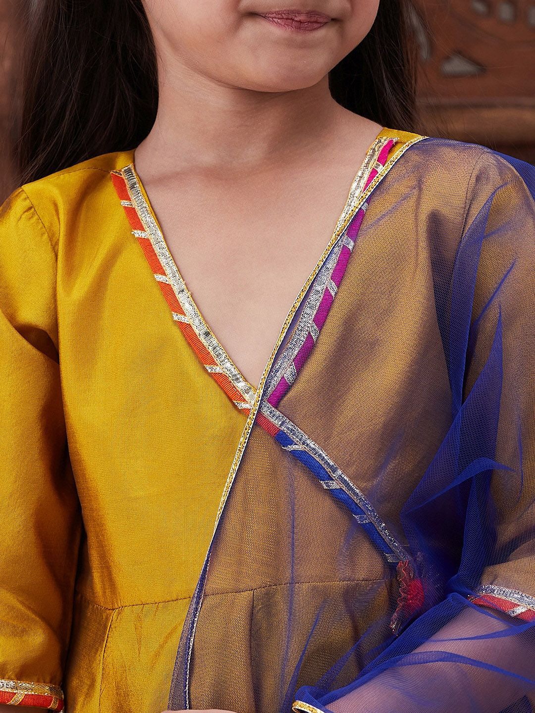 Girls Gotta Patti Angrakha Kurta & Salwar With Dupatta
