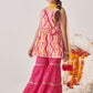 Girls Printed Angrakha Gotta Patti Kurti with Sharara & With Dupatta