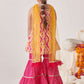 Girls Printed Angrakha Gotta Patti Kurti with Sharara & With Dupatta