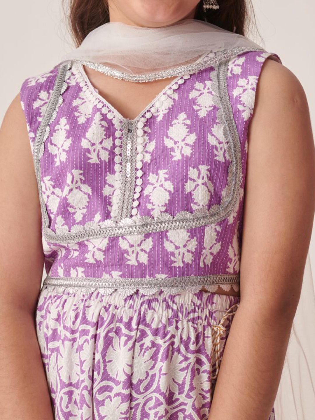 Girls Printed Gotta Patti Ready to Wear Lehenga Choli With Dupatta