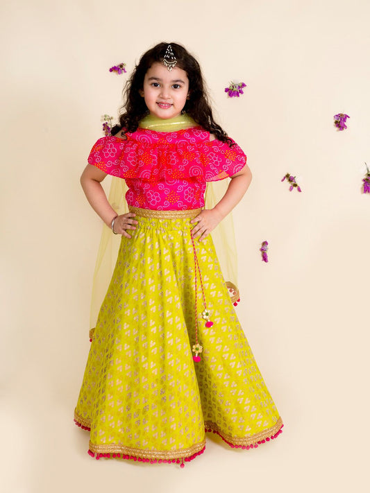Girls Printed Ready to Wear Lehenga & Blouse With Dupatta