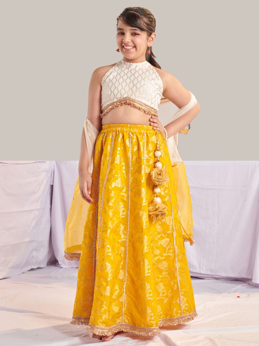 Girls Printed Ready to Wear Lehenga & Blouse With Dupatta