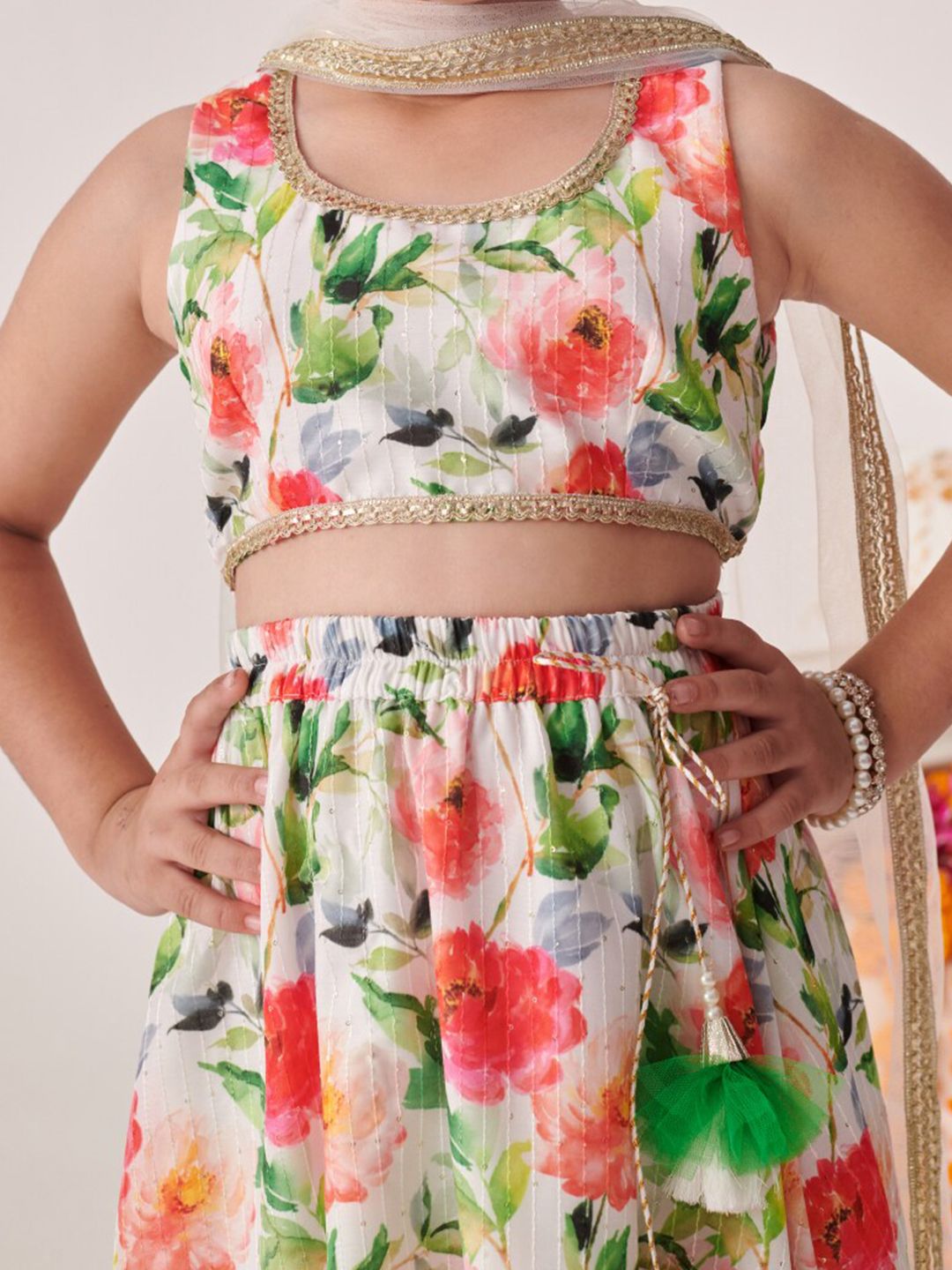 Girls Printed Ready to Wear Lehenga & Blouse With Dupatta