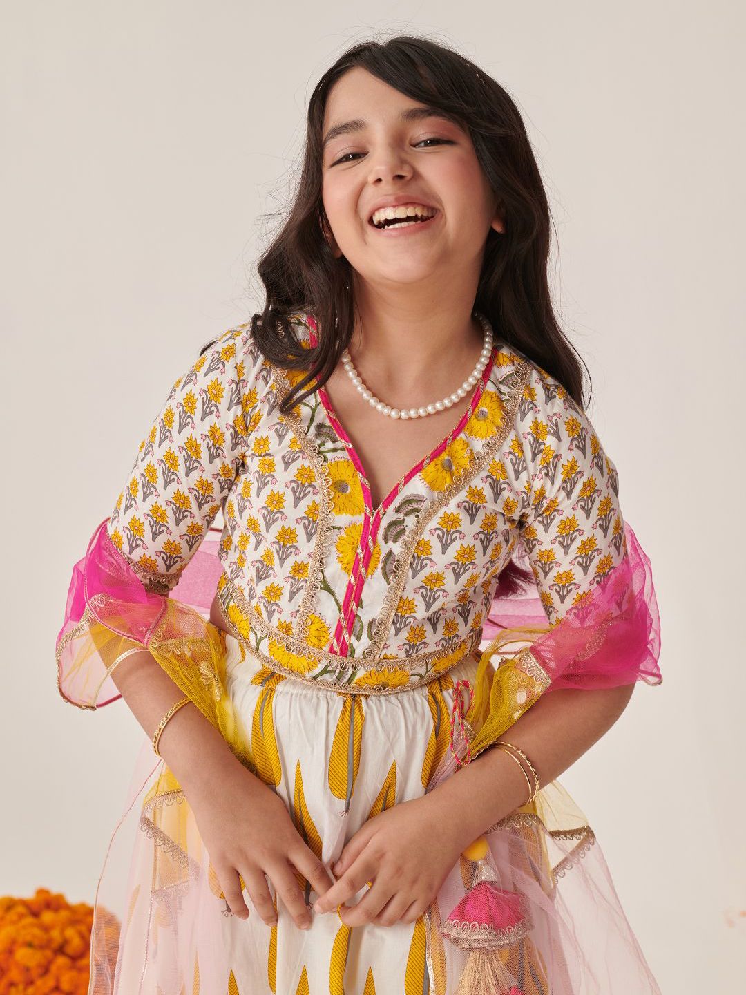 Girls Printed Ready to Wear Lehenga & Blouse With Dupatta