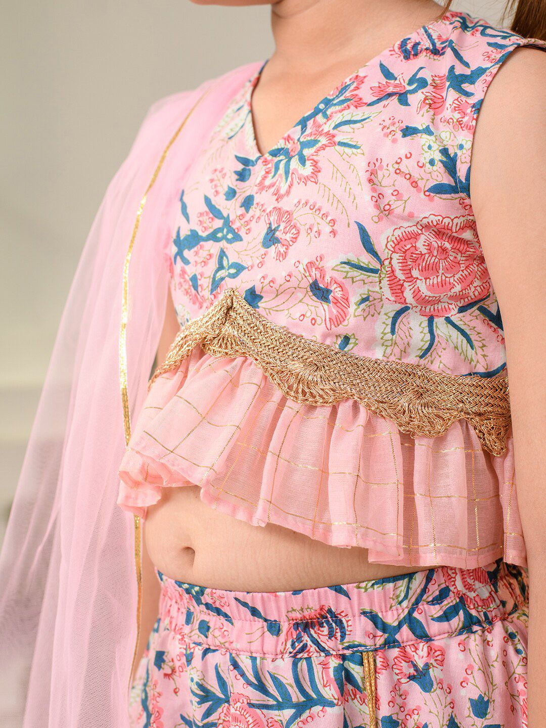 Girls Printed Ready to Wear Lehenga & Blouse With Dupatta