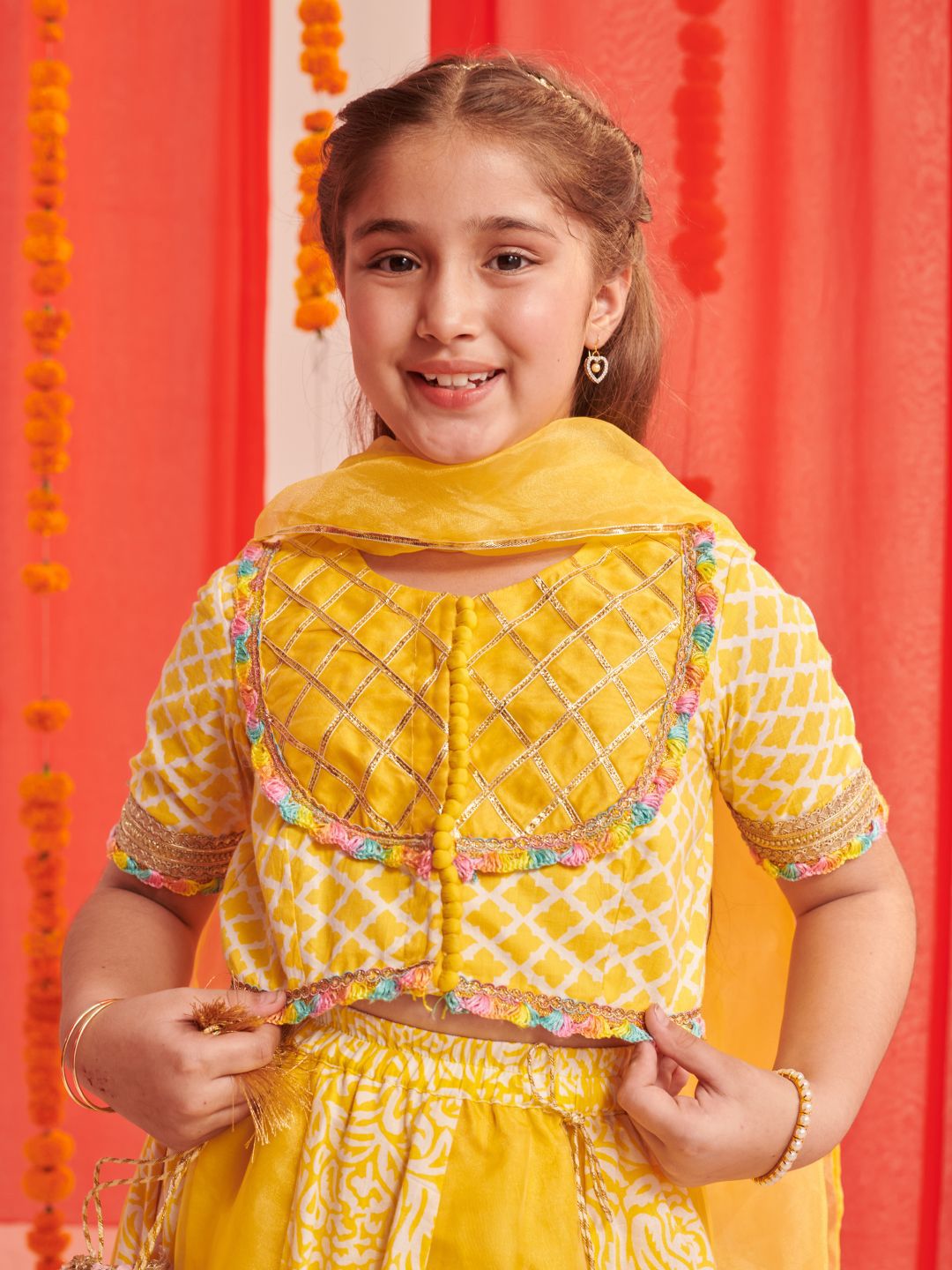 Girls Printed Ready to Wear Lehenga & Blouse With Dupatta