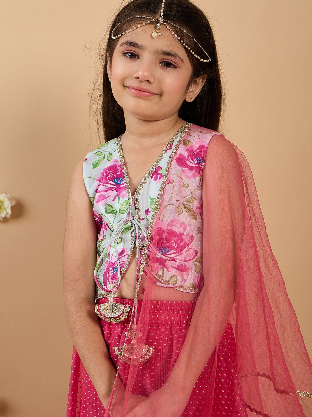 Girls Printed Ready to Wear Lehenga & Blouse With Dupatta