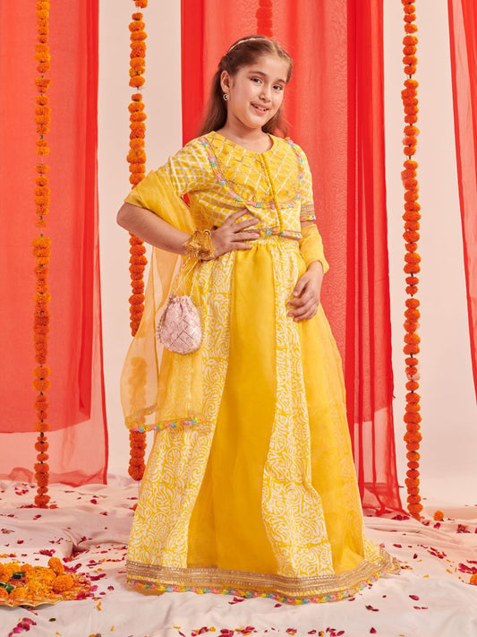 Girls Printed Ready to Wear Lehenga & Blouse With Dupatta