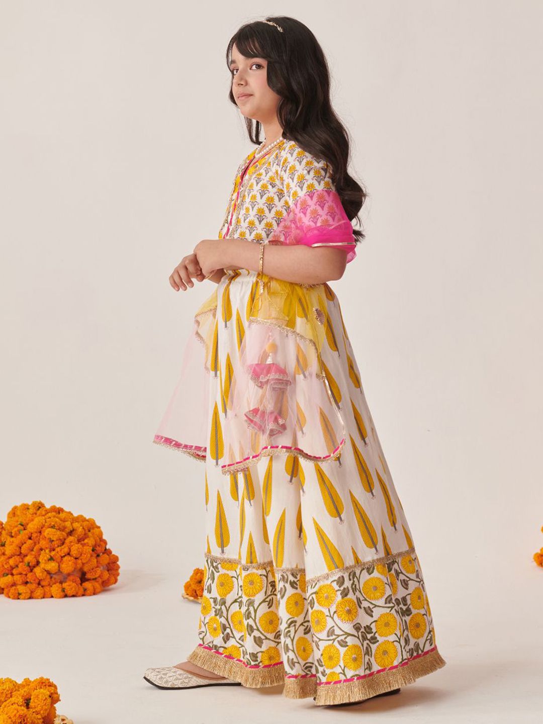 Girls Printed Ready to Wear Lehenga & Blouse With Dupatta