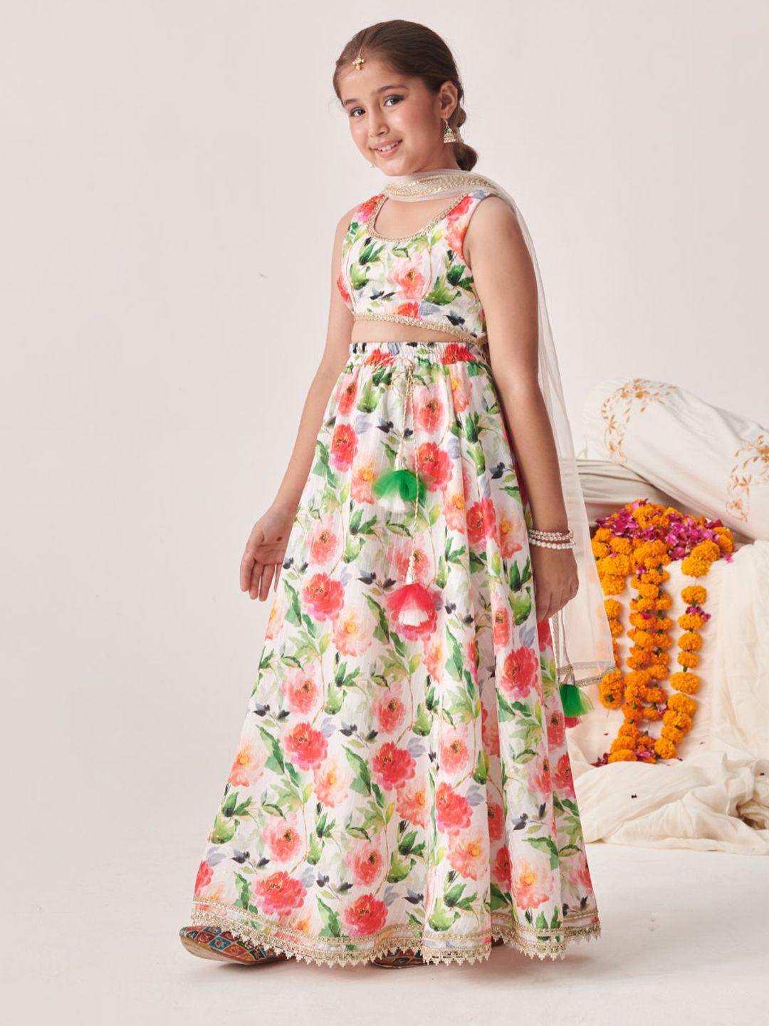 Girls Printed Ready to Wear Lehenga & Blouse With Dupatta