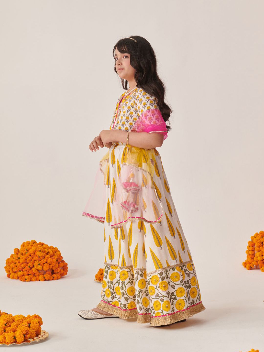 Girls Printed Ready to Wear Lehenga & Blouse With Dupatta