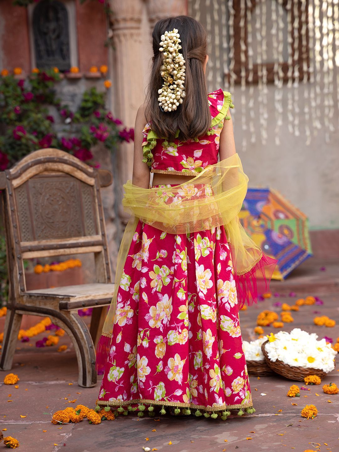 Girls Printed Ready to Wear Lehenga & Blouse With Dupatta