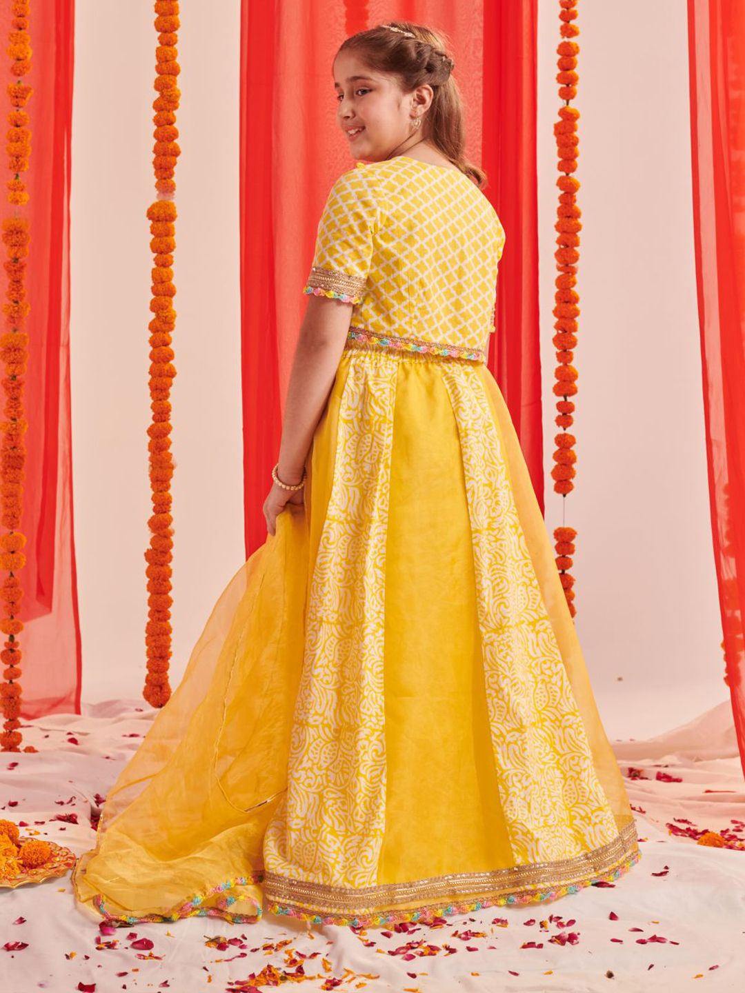Girls Printed Ready to Wear Lehenga & Blouse With Dupatta