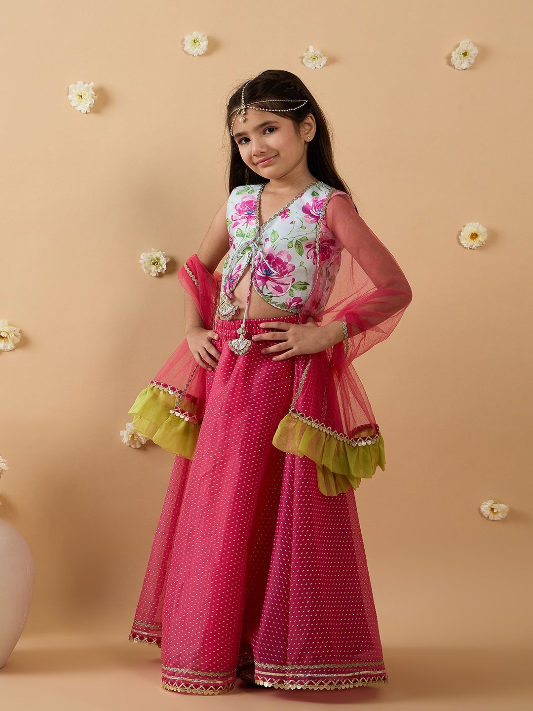 Girls Printed Ready to Wear Lehenga & Blouse With Dupatta