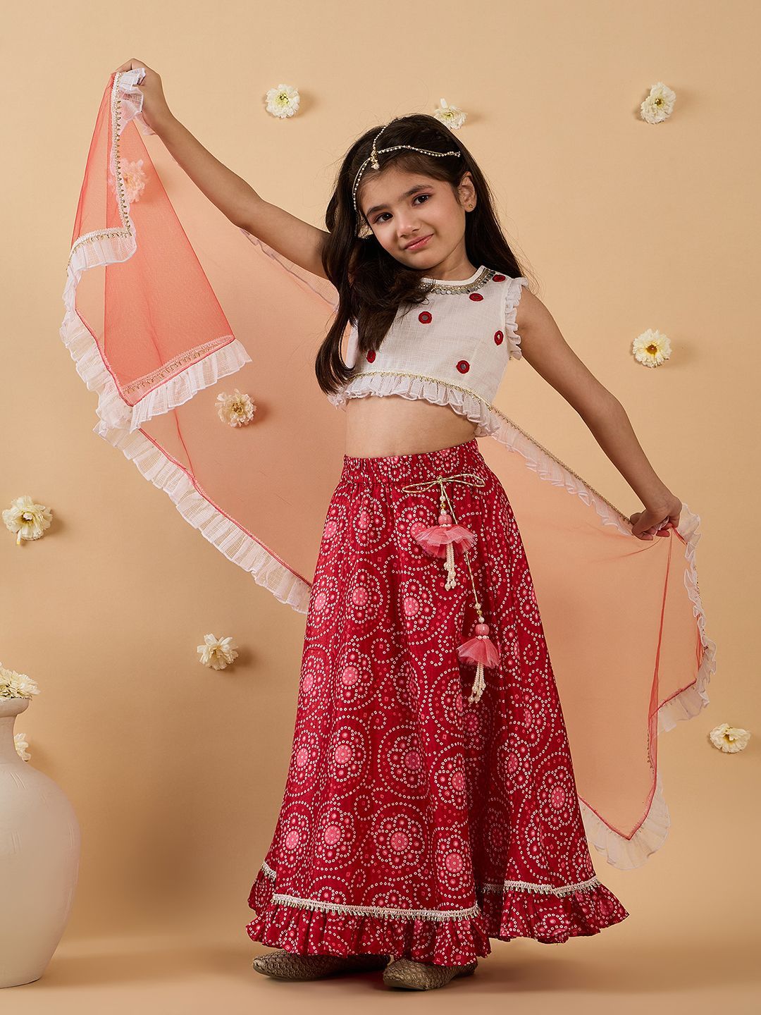 Girls Printed Ready to Wear Lehenga & Blouse With Dupatta