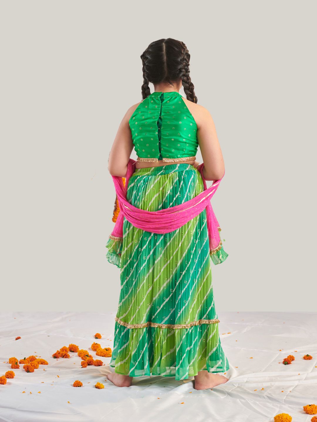 Girls Printed Ready to Wear Lehenga & Blouse With Dupatta