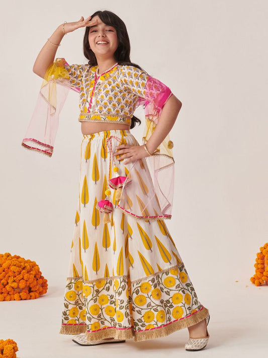 Girls Printed Ready to Wear Lehenga & Blouse With Dupatta