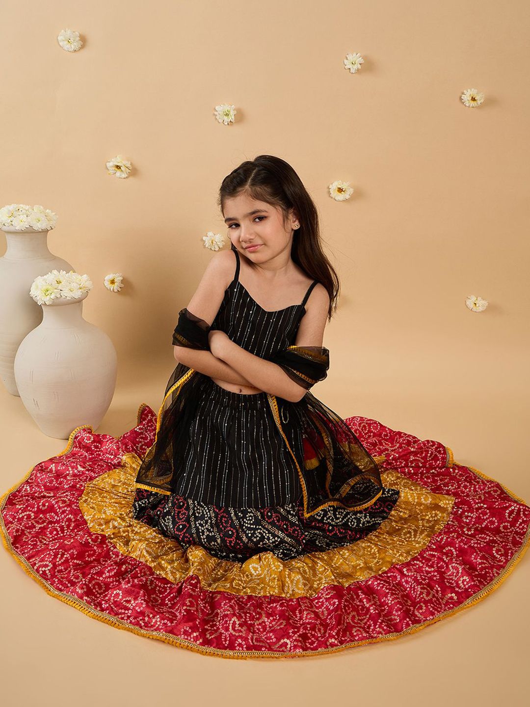 Girls Printed Ready to Wear Lehenga & Blouse With Dupatta